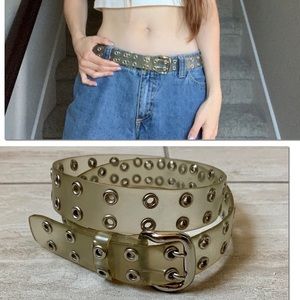 CLEAR 90s MUDD BELT MEDIUM SIZE GRUNGE PUNK LARGE
